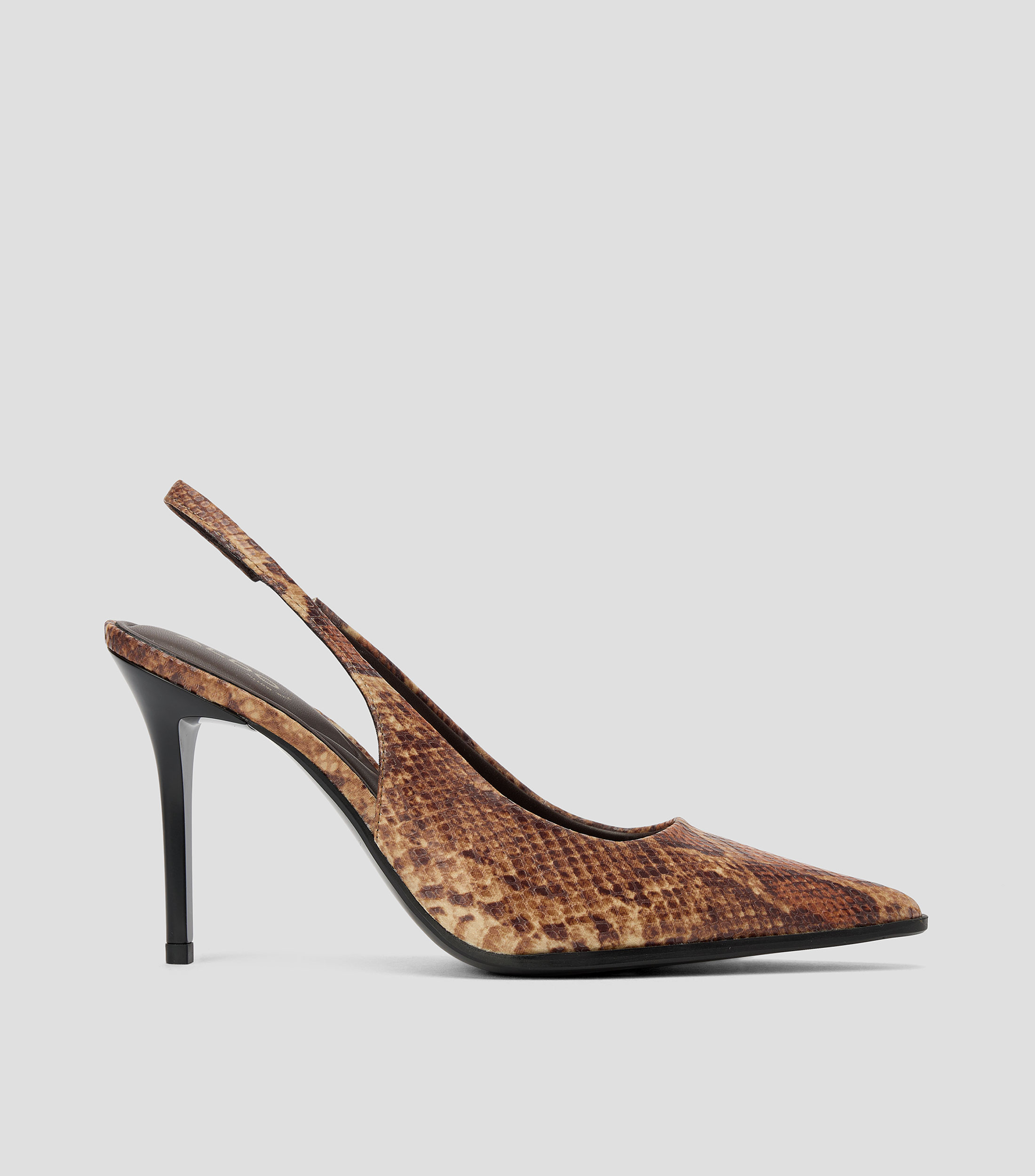 Zapatillas slingback tacón alto de aguja animalprint Mujer